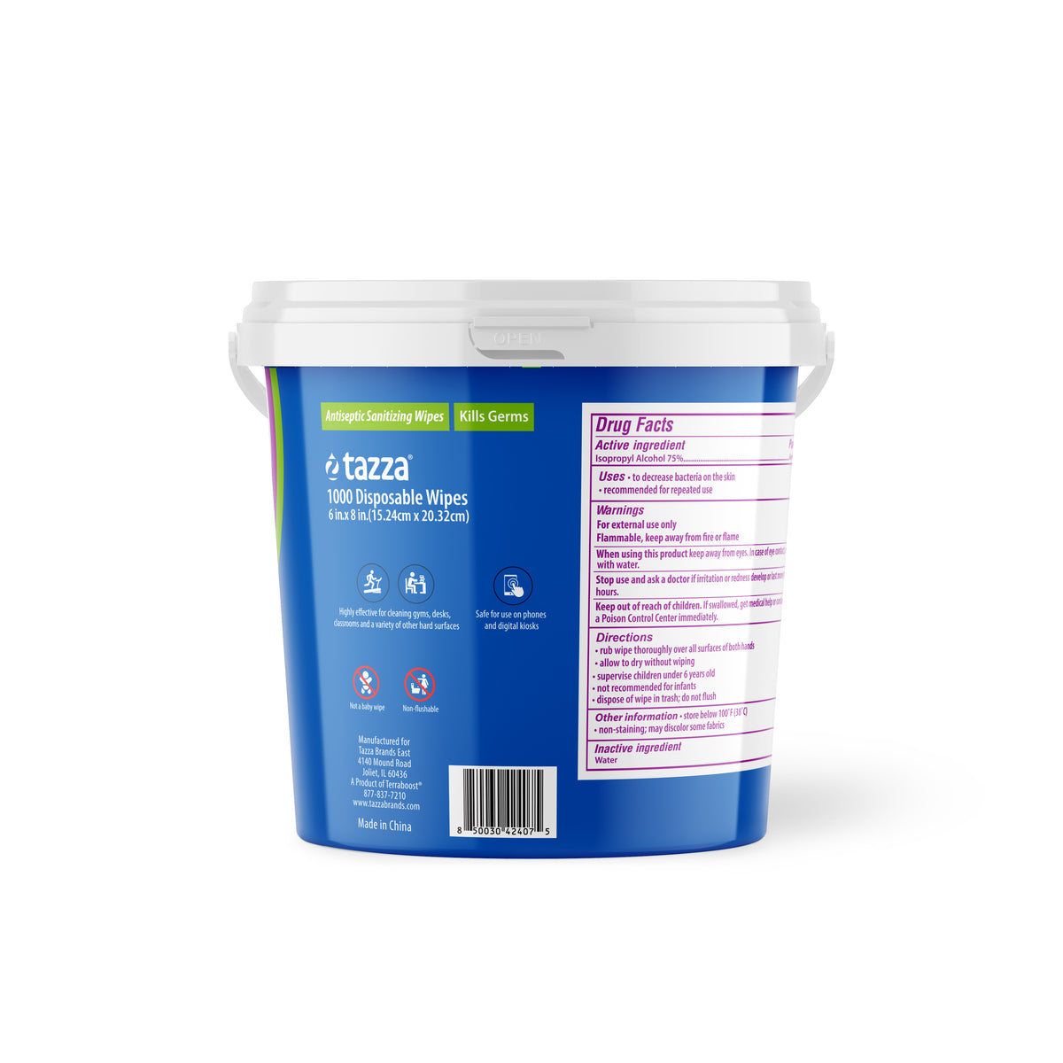 1000ct Isopropyl Alcohol Based Heavy Duty Sanitizing Wipes Bucket