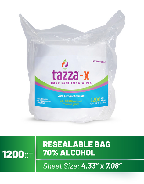 1200ct Alcohol-Based Hand Sanitizing Wipes Bag- 4 Bags per Case