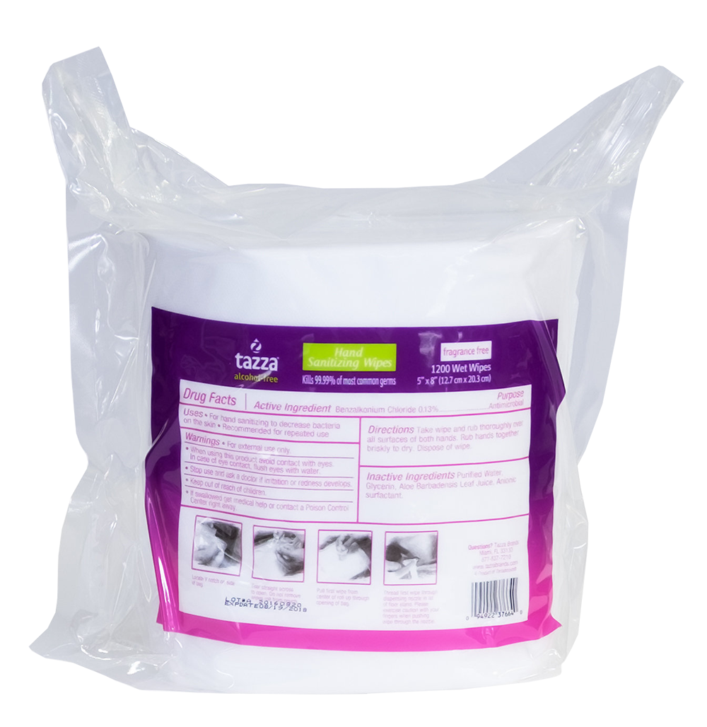 1200ct Alcohol-Free Hand Sanitizing Wipes Bags - 4 Bags per Case