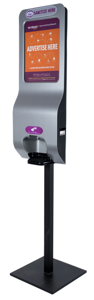 Angled view Luxury Manual Hand Sanitizer Stand And Dispenser - Terraboost