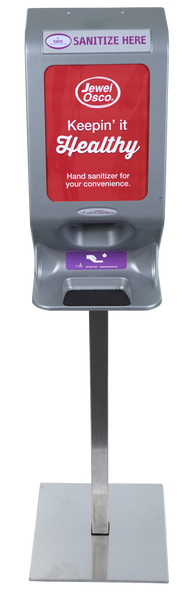 Front view - Terraboost Touch Free Hand Sanitizer Dispenser with Tazza Hand Sanitizer