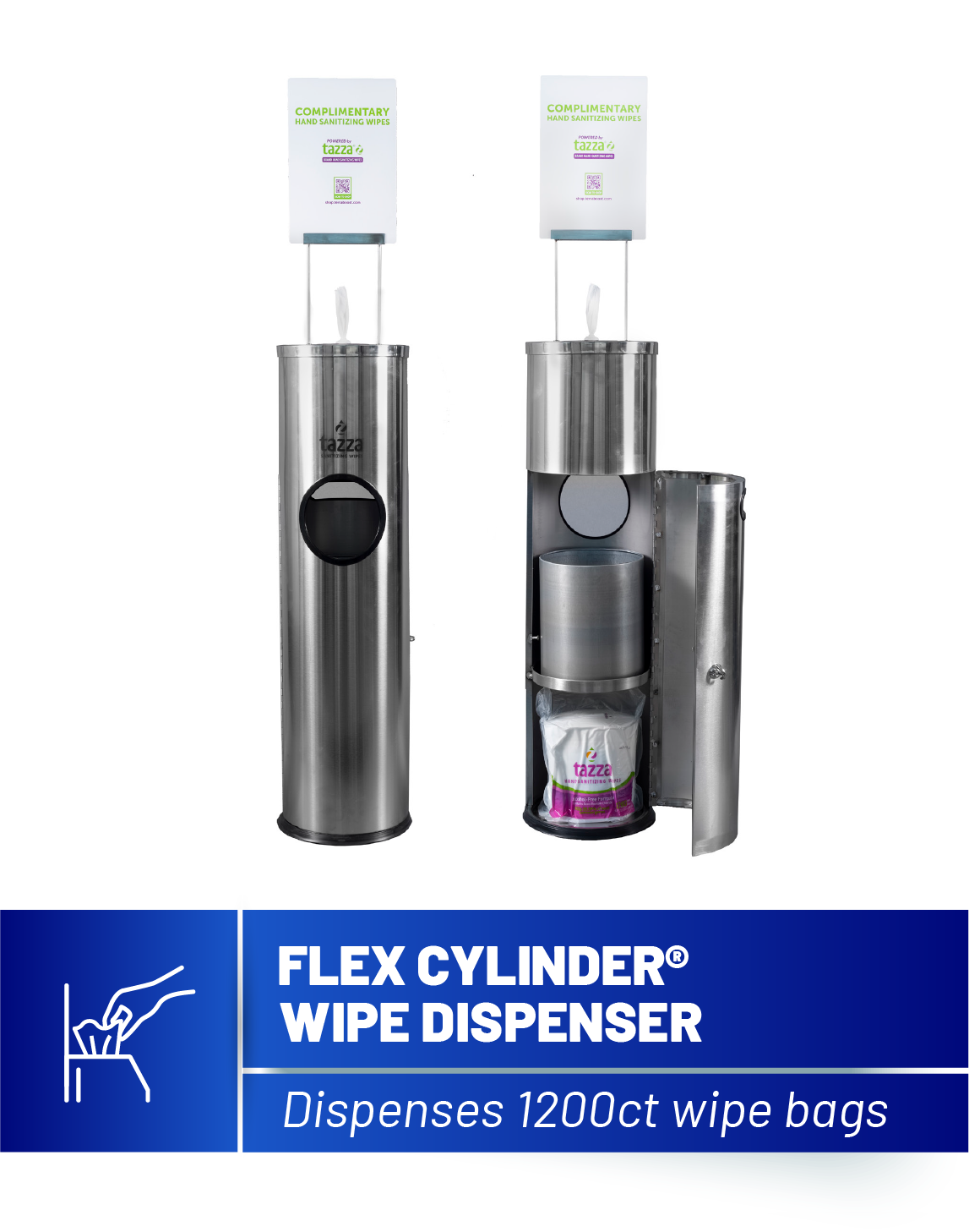 Flex Cylinder Stainless Steel Wipe Dispenser