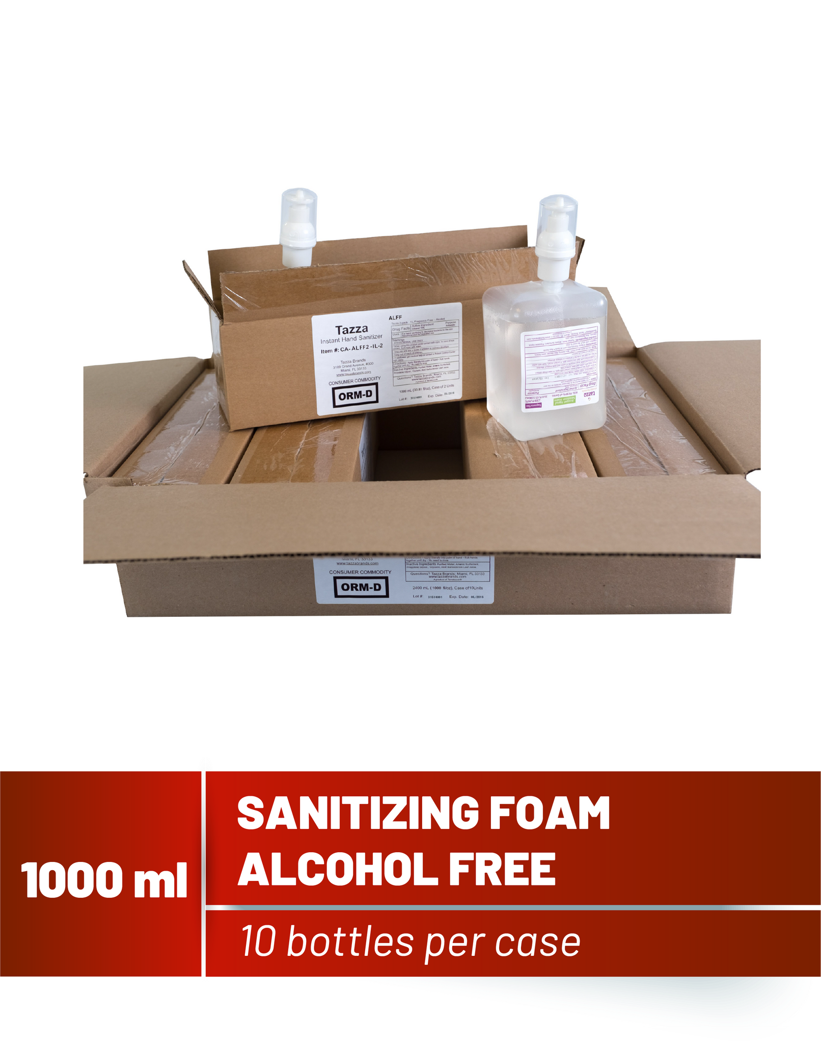 1000mL Alcohol-Free Hand Sanitizing Foam- 10 Bottles per Case