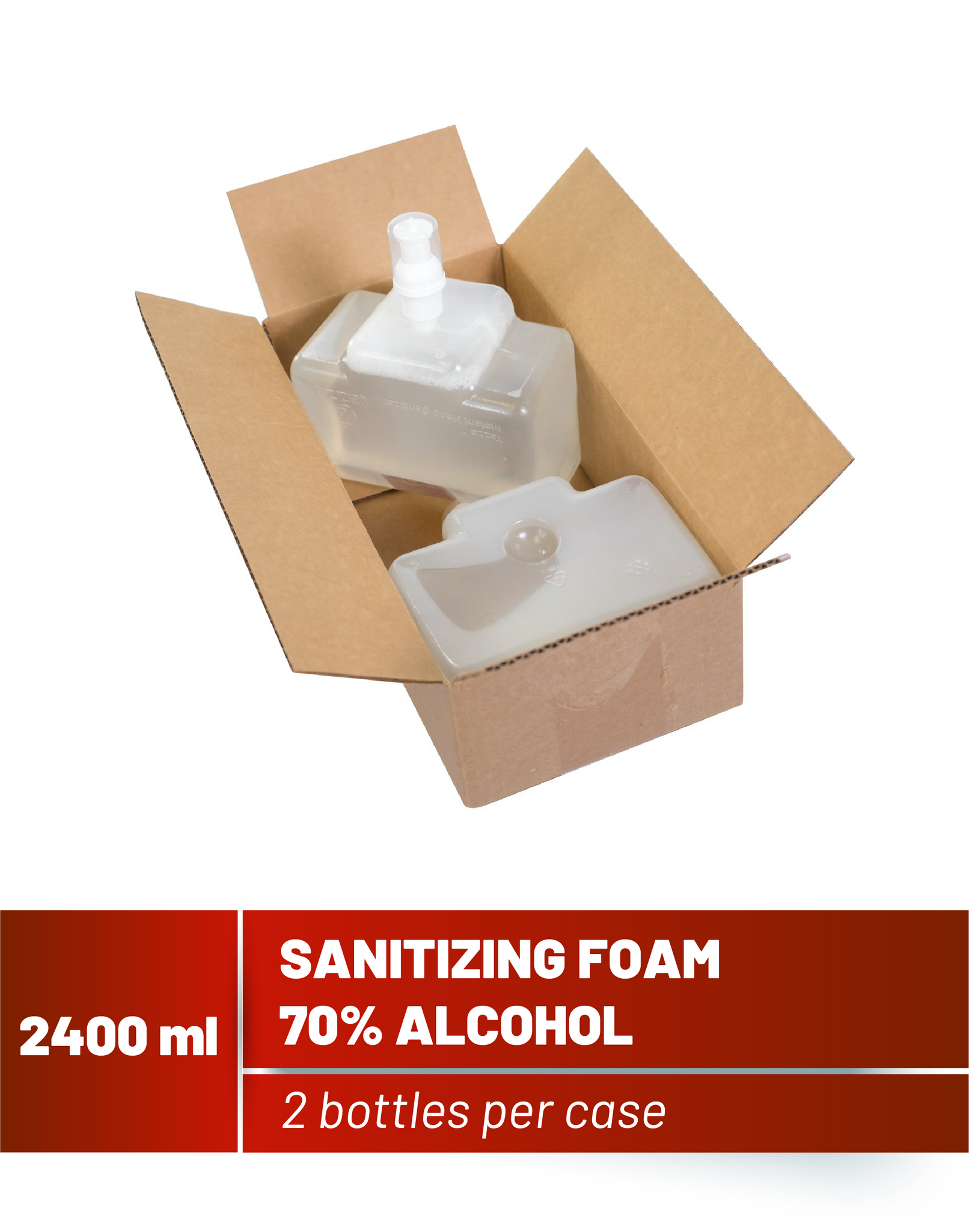 2400mL Alcohol-Based Hand Sanitizing Foam- 2 Bottles per Case