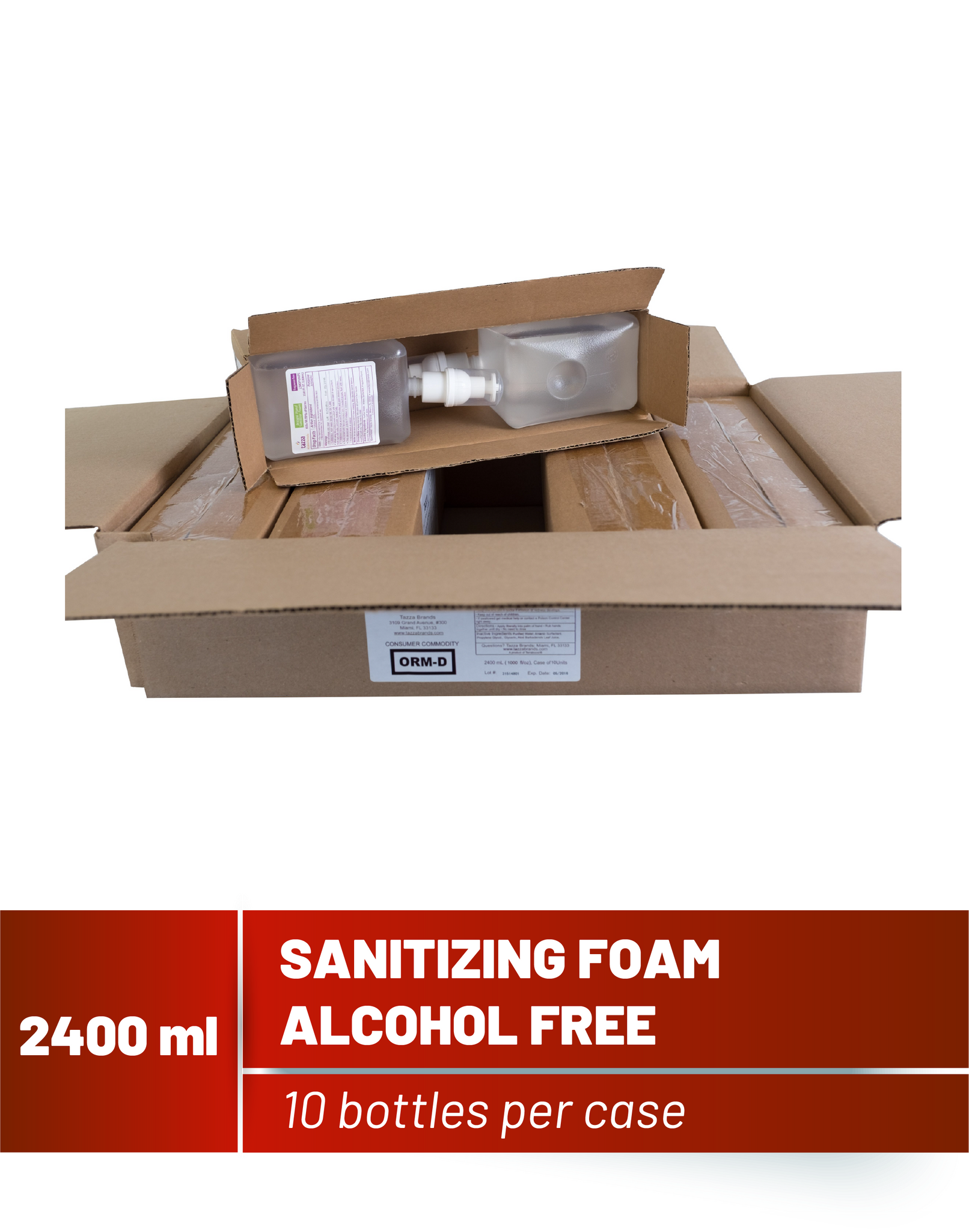 2400mL Alcohol-Free Hand Sanitizing Foam - 10-bottles per case