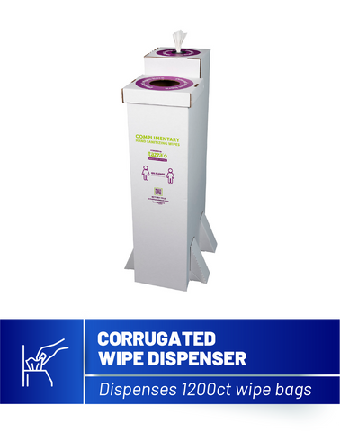 Corrugated Sanitizing Wipe Dispenser