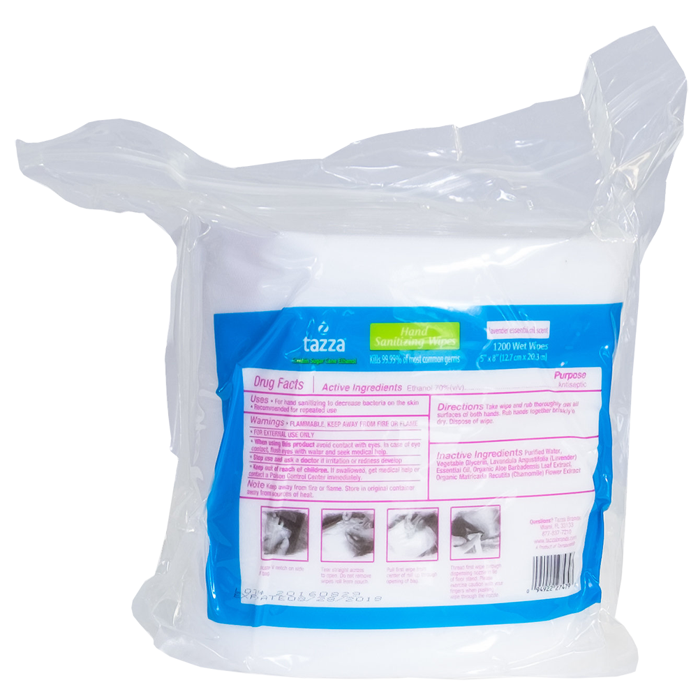 1200ct Alcohol-Based Hand Sanitizing Wipes Bag- 4 Bags per Case